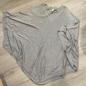 Gray Poncho Sweater